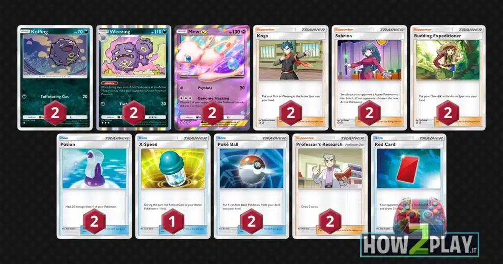 Lista Carte - Mew EX e Weezing Deck